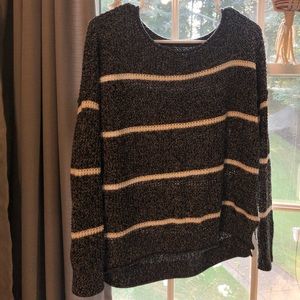 Hollister Black and White Striped Sweater
